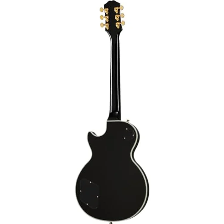 Epiphone Les Paul Custom Ebony, Single Cut E-Gitarre mit hochwertiger Verarbeitung und ausgewählten Materialien, schwarz – Bild 3