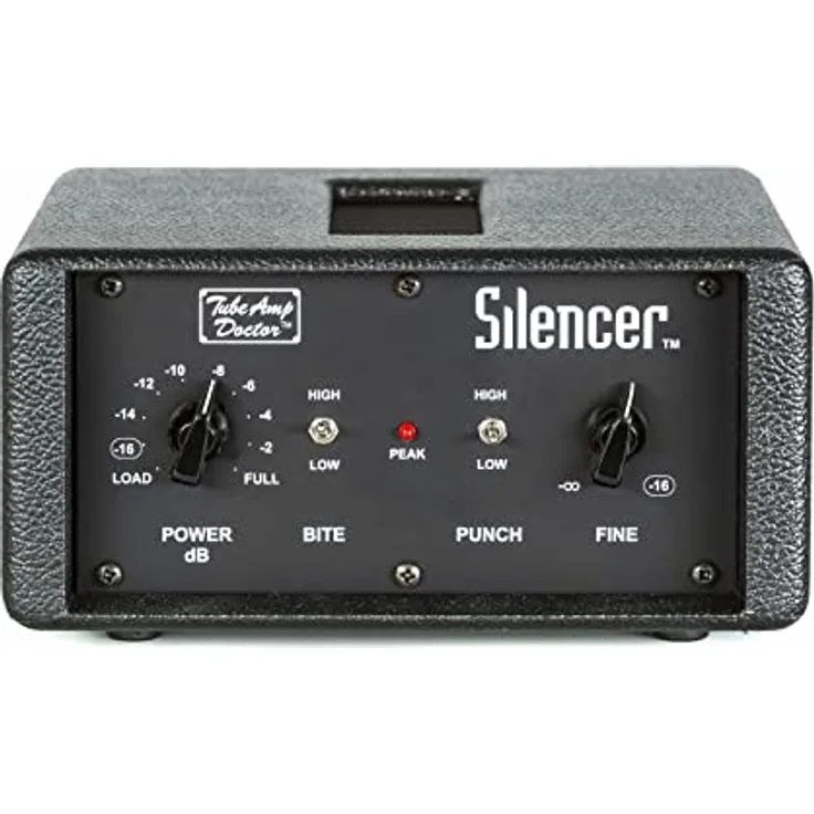 TAD Silencer 16 Ohms Black, Power Attenuator mit BITE und PUNCH Boost, regelbarem LINE-Out, made in Germany, schwarz