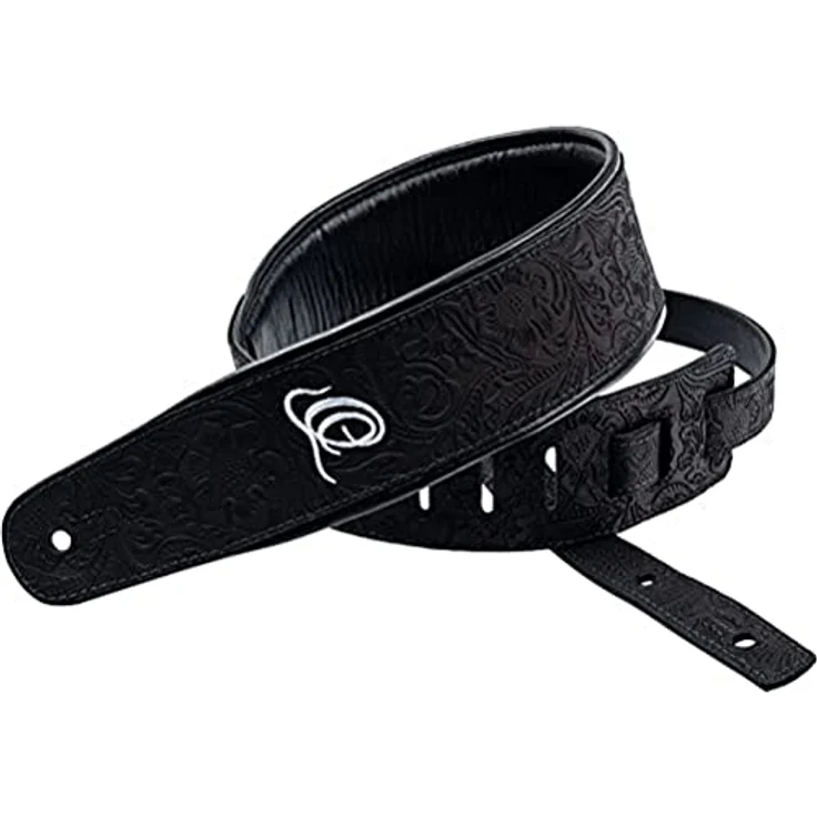 Ortega OSBY-1, Gitarrengurt aus Leder, verstellbar bis 145 cm, Byzantine Black – Bild 1