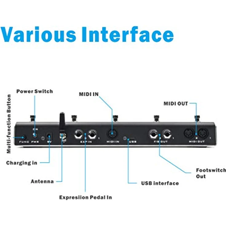 Xsonic Airstep Lite Controller, Smart Multi Controller mit 5 programmierbaren Fußschaltern, kabellosem Bluetooth-Betrieb und 300 Stunden Akkulaufzeit – Bild 4