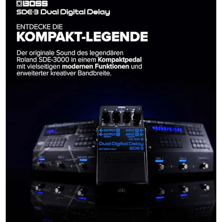 BOSS SDE-3 Dual Digital Delay Pedal, authentischer Sound des Roland SDE-300, 1600 ms Delay-Zeit, MIDI Ein-/Ausgang, kompakt – Bild 2