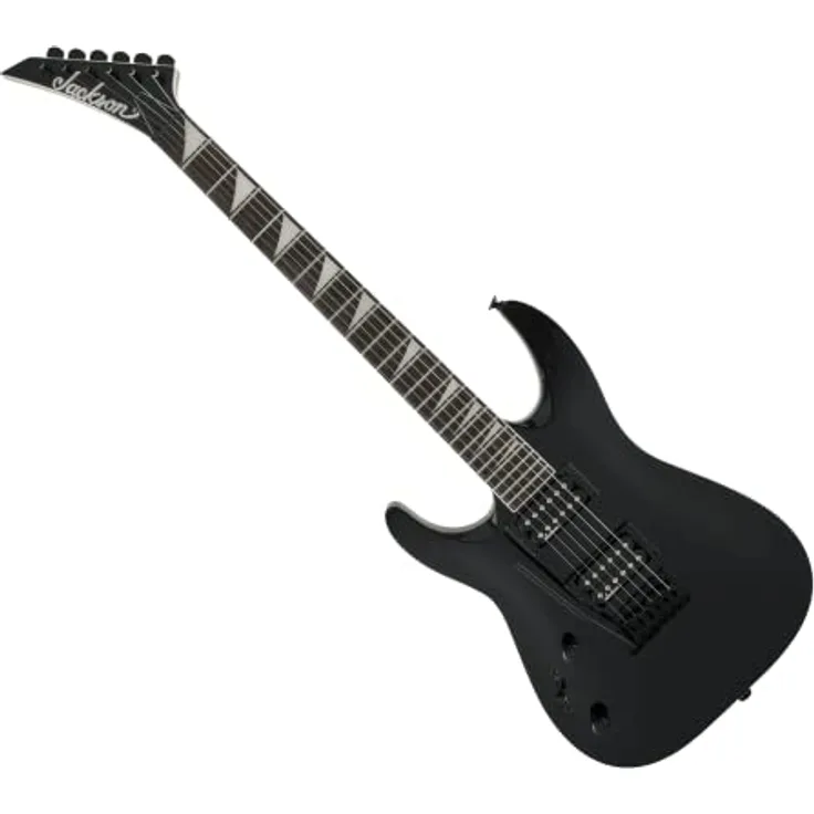 Jackson JS22-L Dinky BLK, Linkshänder E-Gitarre mit Linde Korpus, Ahorn Hals, 24 Jumbo Bünde und 2x Humbucker, schwarz