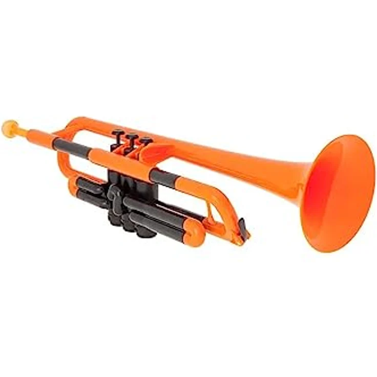 pTrumpet 700632 Bb-Trompete aus ABS-Kunststoff, orange mit Tasche und 2 Mundstücken 3C und 5C – Bild 2