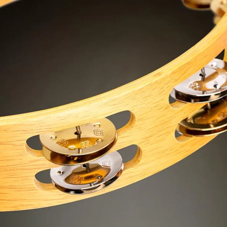 Meinl TA2M-SNT Recording Tambourine, 2-reihig mit 16 Schellen, Stahl und Messing, Holzrahmen, Finish: Super Natural – Bild 8