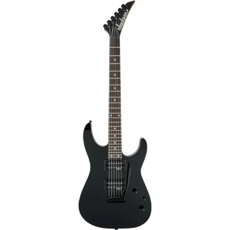 Jackson E-Gitarre JS Series Dinky JS12 AM, Pappel-Korpus, geschraubter Ahornhals, High-Output Humbucker, Gloss Black