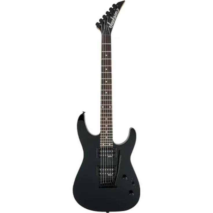Jackson E-Gitarre JS Series Dinky JS12 AM, Pappel-Korpus, geschraubter Ahornhals, High-Output Humbucker, Gloss Black – Bild 1