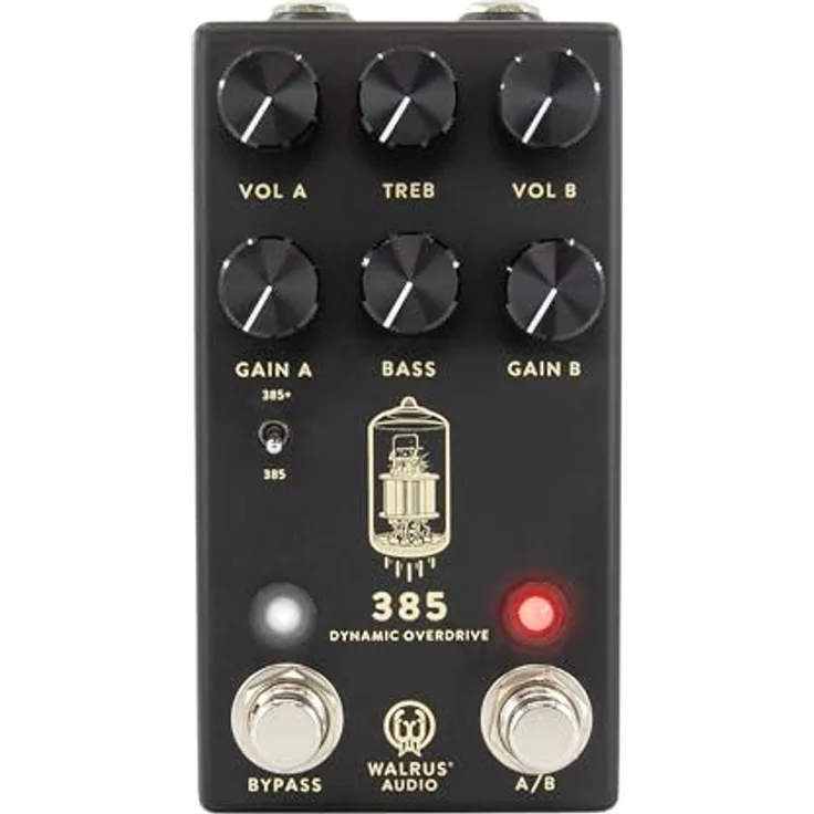 Walrus Audio 385 MKII, Overdrive Pedal in Schwarz, Dynamic Overdrive mit 2 Kanälen, aktiver Klangregelung und Gain-Boost