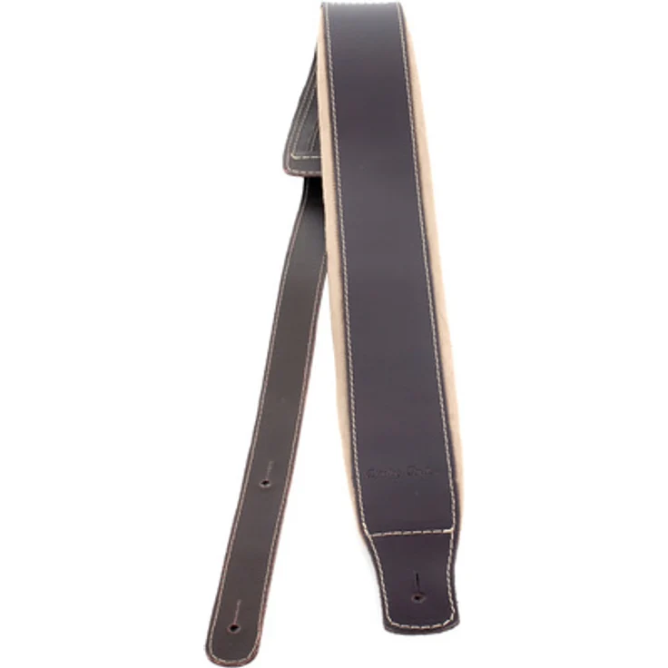 Harley Benton Padded Gitarrengurt, braun, 7,5 cm breit, verstellbar bis 150 cm, Made in Europe