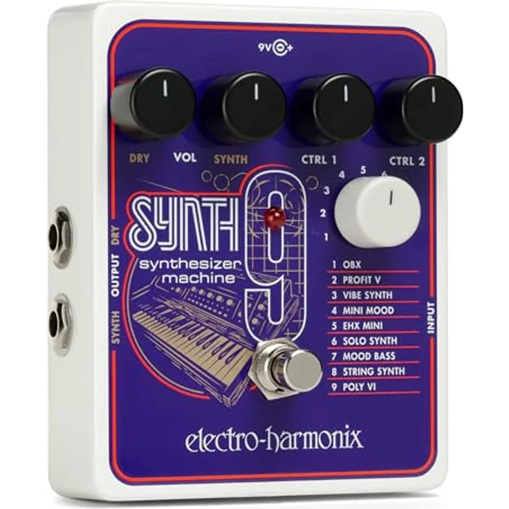 Electro Harmonix Synth9 Synthesizer Machine, Gitarren Effekt Pedal mit 9 Vintage Synth Klängen, inkl. EHX 9.6VDC-200mA Netzteil – Bild 8