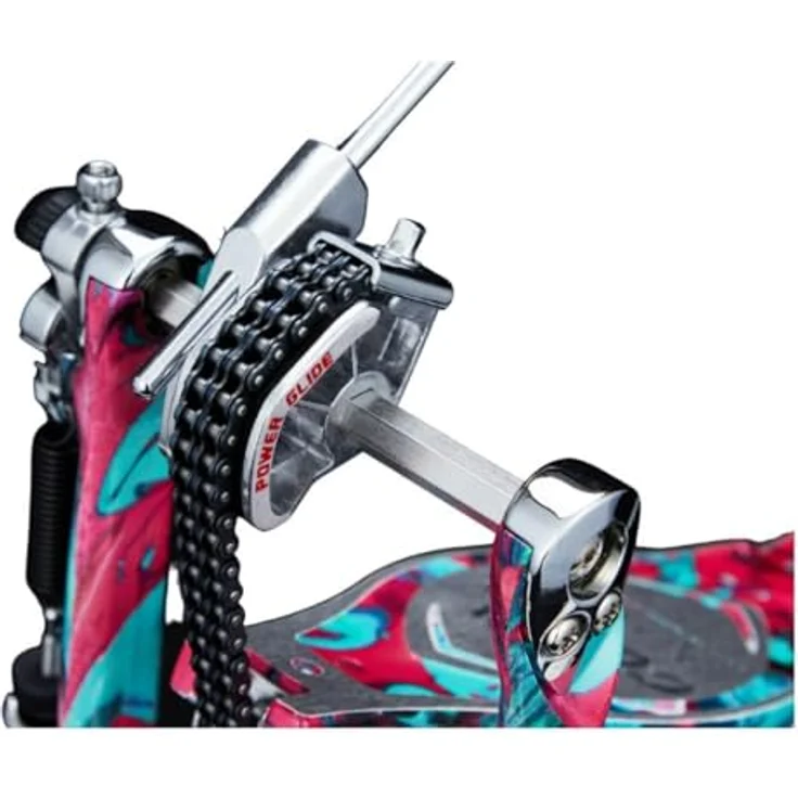 Tama HP900PWMCS Power G. Double Pedal, limitierte 50 Jahre Jubiläumsedition, Marble Coral Swirl, Power Glide System mit Doppelkette und Cobra Beater – Bild 6