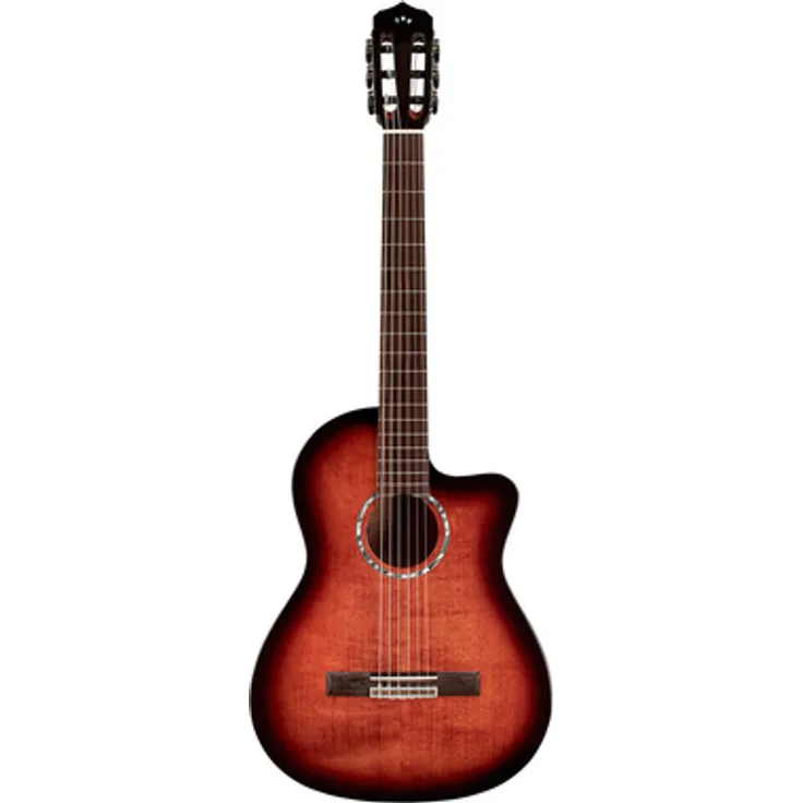 Cordoba Fusion 5 Edge Burst, Konzertgitarre mit Cutaway, massiver Fichtendecke und Fishman Sonitone Tonabnehmer, Hochglanz Edge Burst