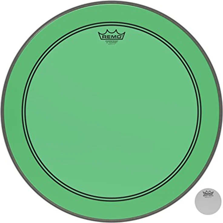 Remo 20" P3 Colortone Batter Green, Bass Drum Schlagfell mit kräftigem Ton und kurzem Sustain, einschichtig, Dämpfungsring, grün – Bild 2