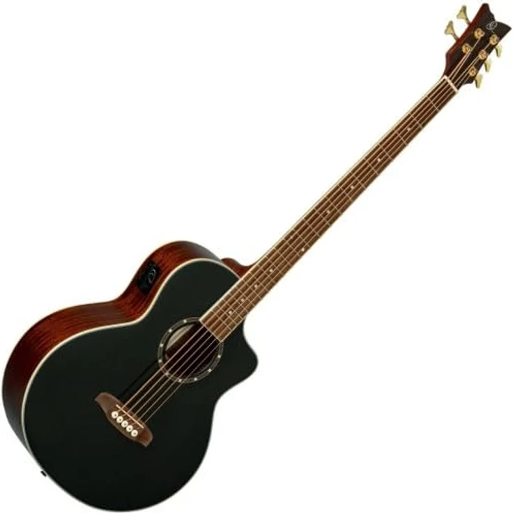 Ortega D8CE-5 Deep, 5-Saiter Akustikbass mit Fichtende, Mahagoniboden und -zargen, Cutaway, Preamp MagusPRO/B, schwarz/natur – Bild 2