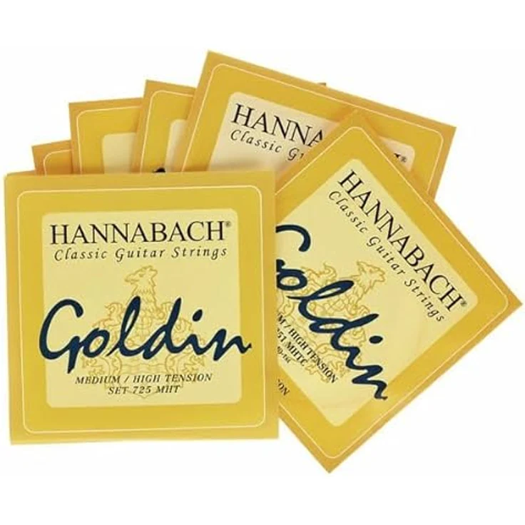 Hannabach Klassikgitarrensaiten Serie 725 Medium/High Tension Goldin, D4 - 7254MHT, Nylon-Multifilament mit goldfarbener Legierung, Made in Germany, ausgezeichnete Spielbarkeit – Bild 2