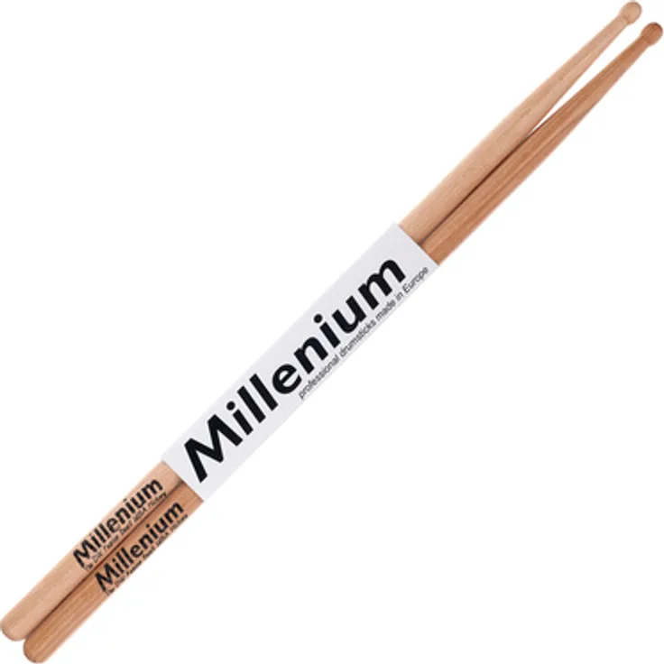 Millenium DW Fusion Hickory, Drumsticks aus Hickory mit ovalem Holz Kopf, 412 mm lang, 14,3 mm Durchmesser