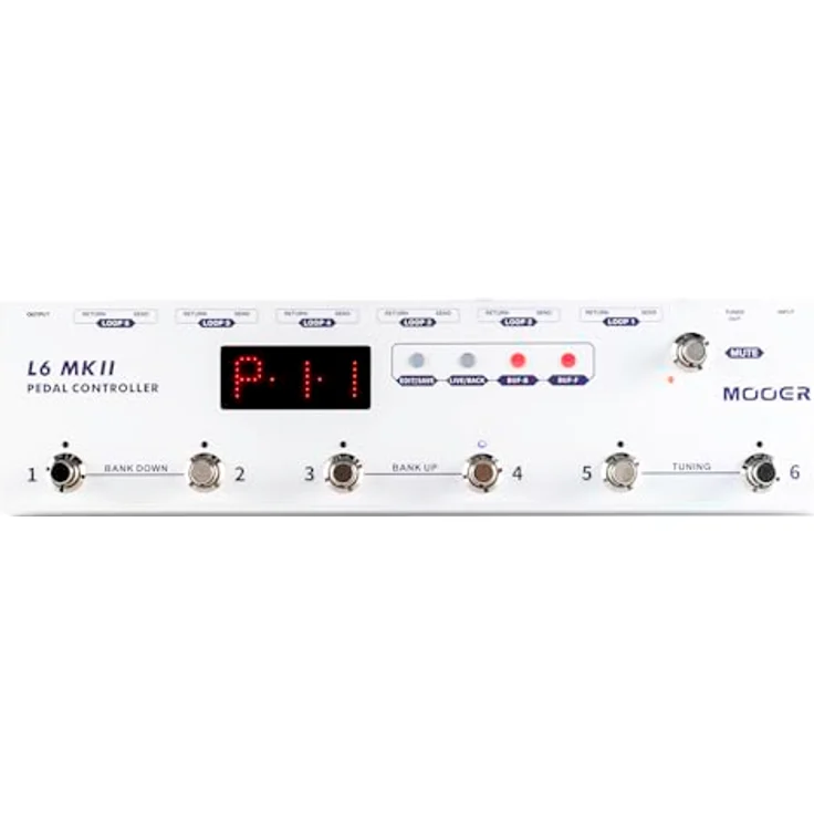 Mooer Pedal Controller L6 MKII, programmierbarer 6-Kanal Loop Switcher mit 36 Presets und integriertem Stimmgerät – Bild 2