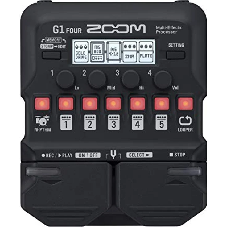 Zoom G1 FOUR Gitarren-Multieffekt-Pedal, mit Looper, Drum-Computer & 13 Amp-Simulationen – Ideal für Bühne & Studio – Bild 1