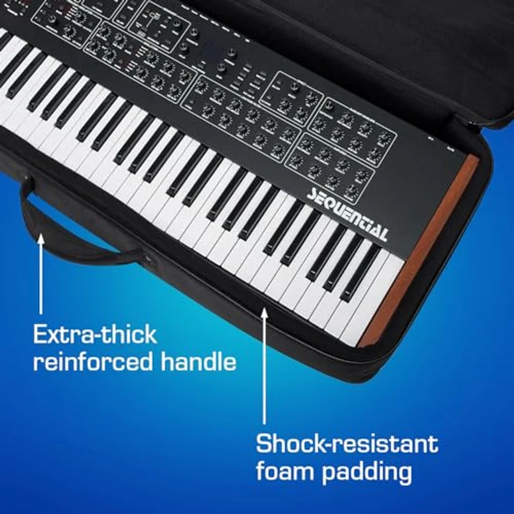 Analog Cases Sustain Case 49, Universelles Keyboardcase mit EVA-Schaumstoffpolsterung und Rucksackriemen für 49 Tasten Synthesizer – Bild 3