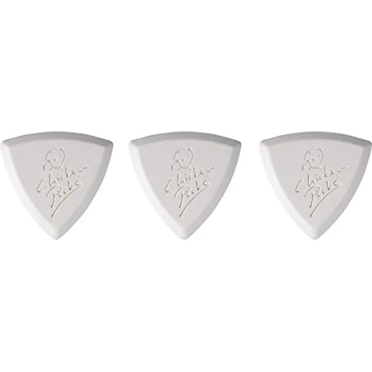 Chicken Picks Bermuda III, Plektrum Set mit 3 Stück, 2,1mm Stärke, extrem harter Kunststoff, präzises Picking