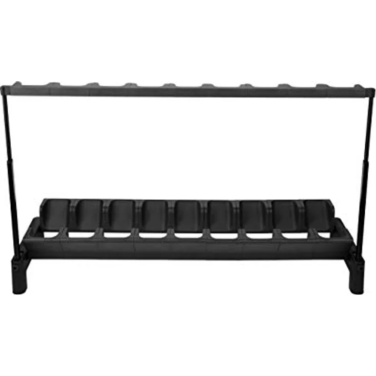 Rockstand RS 20867 9 E-Guitar Stand, Mehrfach-Gitarrenständer für bis zu 9 E-Gitarren/Bässe, schwarz mit anthrazitfarbenen Softpads, klappbar, Maße 1165 x 685 x 400 mm – Bild 4