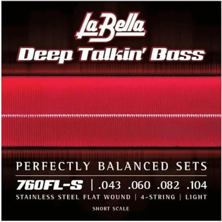 La Bella 760FL-S Deep Talkin Bass, Flat Wound Saitensatz für E-Bass, Light Tension, Short Scale, Stainless Steel, made in USA – Bild 1