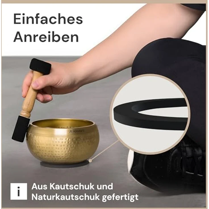 Avanda Klangschalen O-Ringe-Set, 6 Untersetzer von Ø 3 bis 13 cm für sicheren Stand und mehr Klang – Bild 2