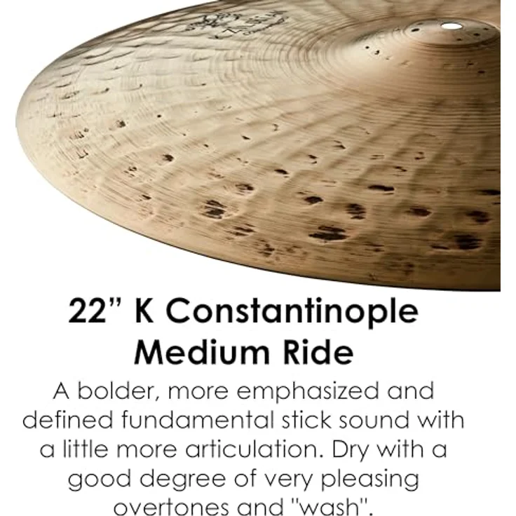 Zildjian 22" K Constantinople Medium Ride, Schlagzeugbecken mit definiertem Stick Sound und angenehmem Obertönen – Bild 3