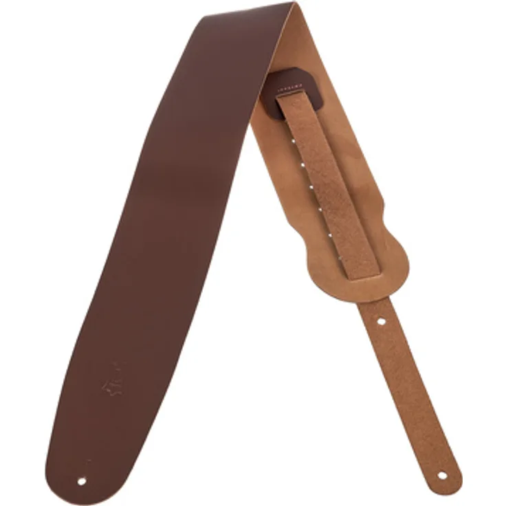 Levys Leather Strap M4-BRN, Gitarren- und Bassgurt aus echtem braunem Leder, verstellbar von 91 cm bis 132 cm