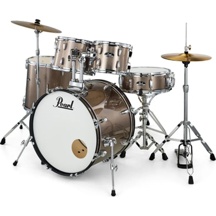 Pearl Roadshow 20" Set, Schlagzeug in Bronze Metallic mit 9-lagigem Pappel Kessel, inkl. Hi-Hat und Crash