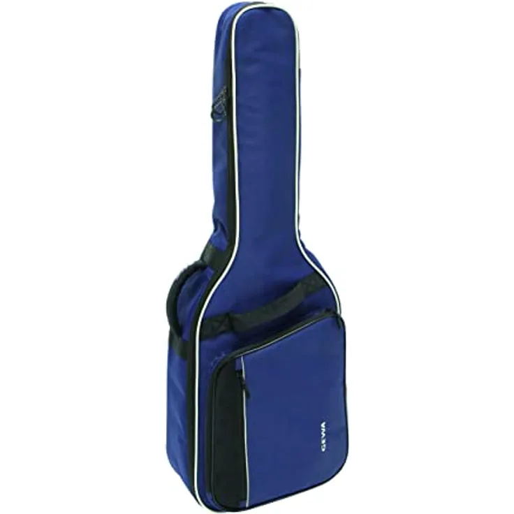 Gewa Economy Gigbag 1/2 für Konzertgitarre, 12mm Polsterung, blau, mit großen Zubehörfach und Rucksackgurten