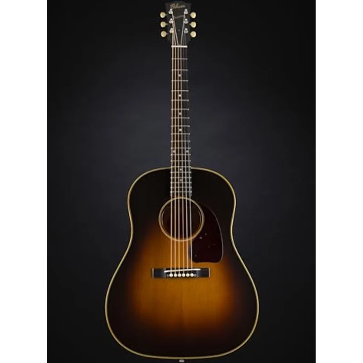 Gibson 1942 Banner J-45 VS, Westerngitarre mit Mahagoni-Korpus, thermisch behandelter Fichtendecke, Vintage Sunburst, inkl. Koffer – Bild 2