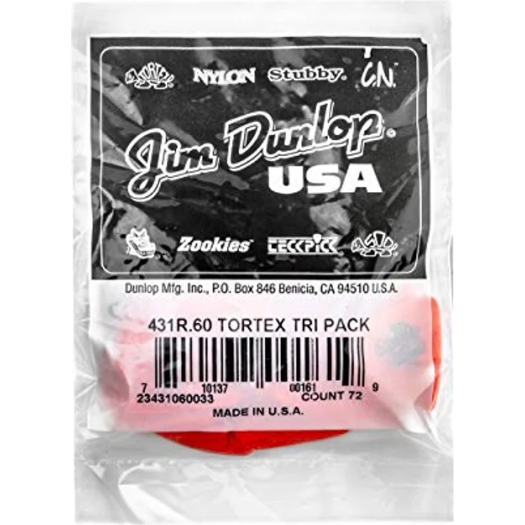 Jim Dunlop Plektrum Tortex Triangel 0,60mm, 72 Stück, für klaren und sauberen Klang – Bild 4