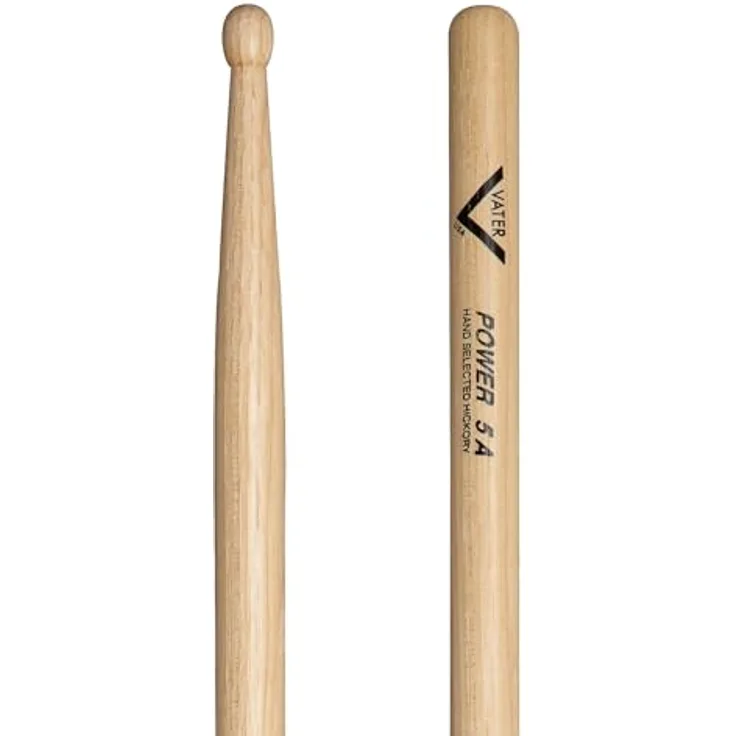 Vater 5A Power Drumsticks, American Hickory Holz, 16 1/2" Länge, 0,580" Durchmesser, Holz Kopf