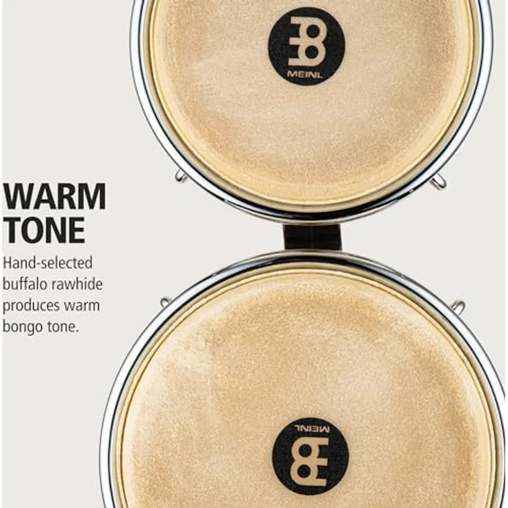 Meinl FWB200NT Bongoset, Freeride Serie, Natural, 6 3/4" + 8", Kessel aus Rubber Wood, abgerundete SSR Spannreifen – Bild 3