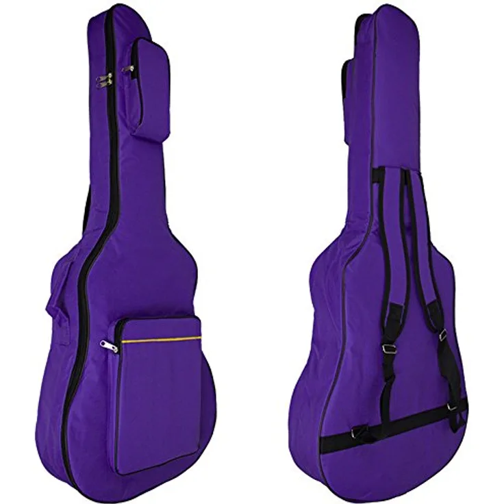 MINGZE Gitarrentasche 41 Zoll, wasserdichte Gig Tasche mit verstellbarem Schultergurt und zwei Fächern, lila