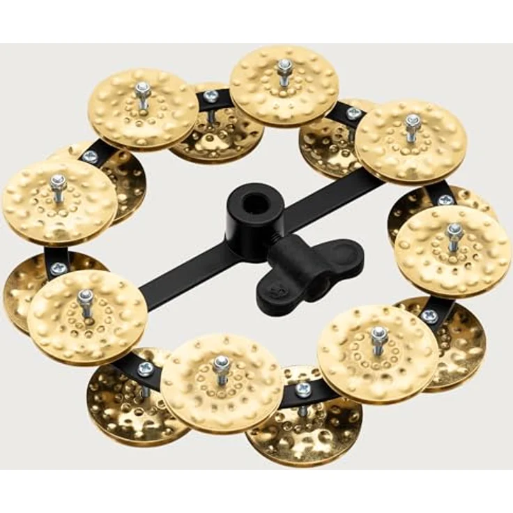 Meinl HTHH2B-BK Hi-Hat Tambourine, 5 Zoll mit gehämmerten Messingschellen, schwarz – Bild 7