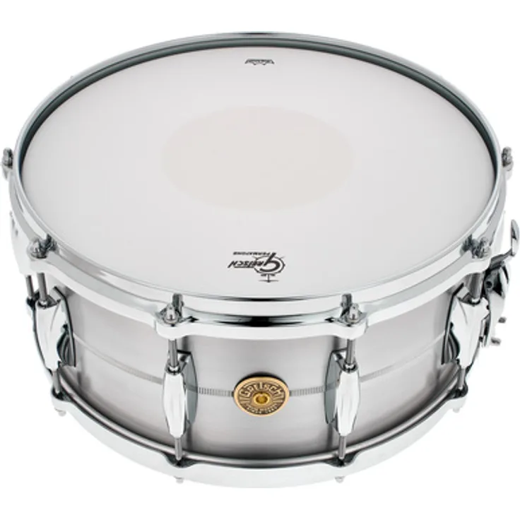 Gretsch Drums 14"x6,5" Solid Aluminium Snare, 3mm Kessel, 10-loch Gussspannreifen, 42-spiraliger Teppich, Lightning Abhebung