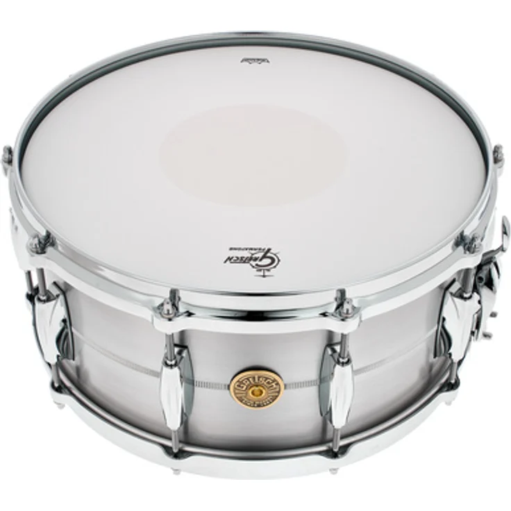 Gretsch Drums 14"x6,5" Solid Aluminium Snare, 3mm Kessel, 10-loch Gussspannreifen, 42-spiraliger Teppich, Lightning Abhebung