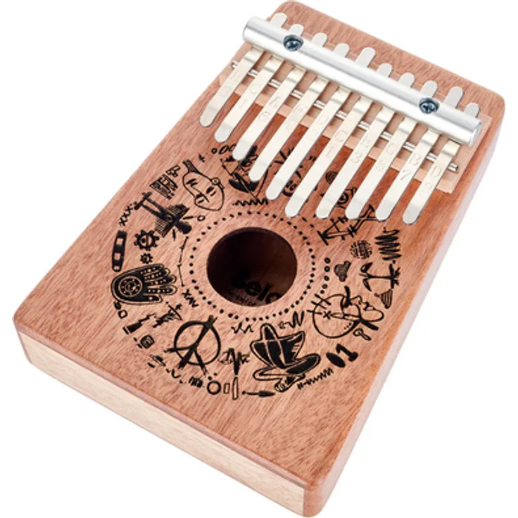Sela SE 257 Kalimba 10 Free Spirit, Stimmungsart C-Dur, 10 Zungen, Mahagoni Korpus, inkl. Tragetasche und Stimmhammer, matt lackiert