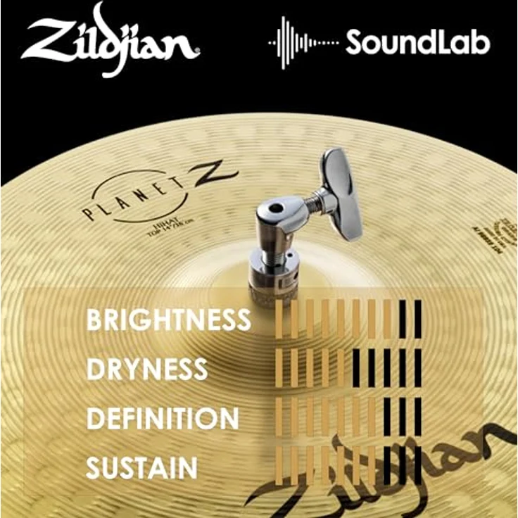 Zildjian 14" Planet Z Hi-Hat, Messing, Medium Top Becken, Heavy Bottom Becken, Regular Finish, Made in U.S.A. – Bild 5