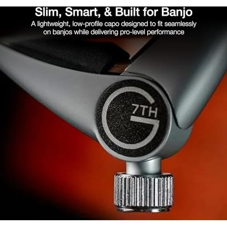 G7th Newport Banjo Kapodaster Chrom – Leicht mit verstellbarer Spannung, ideal für 5-saitige Banjos und andere kleine Saiteninstrumente – Bild 2