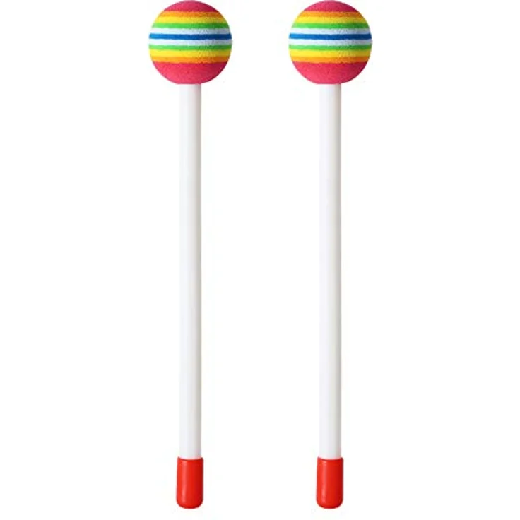 Musfunny Floor Tom Trommel 25,4 cm, Percussion Montessori Instrument mit 2 Schlägeln, robustes Holzdesign, farbenfrohes Muster, ideal für musikalische Förderung (8inch Forest) – Bild 4