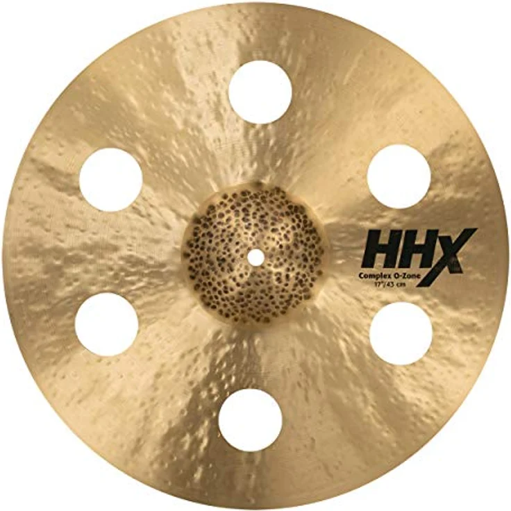 Sabian 17" HHX Complex O-Zone Crash, B20 Bronze Becken mit gehämmerter Glocke und 6 Soundlöchern für warmen Grundsound und Trash-Effekte – Bild 2