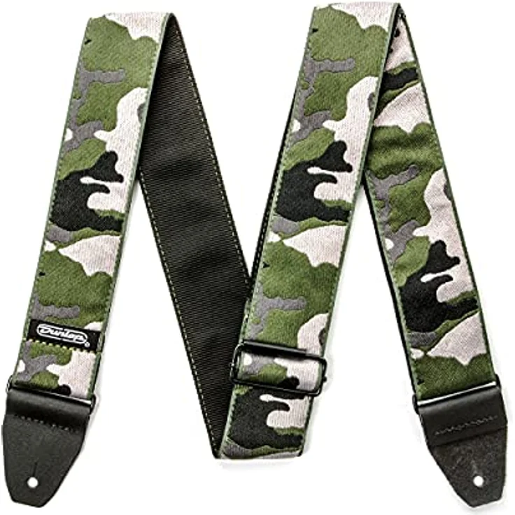 Dunlop Jacquard Strap Ranger Green, Gitarrengurt aus Jacquard-Stoff mit Leder-Endstück, verstellbar von 94 cm bis 165 cm, 50 mm breit – Bild 2