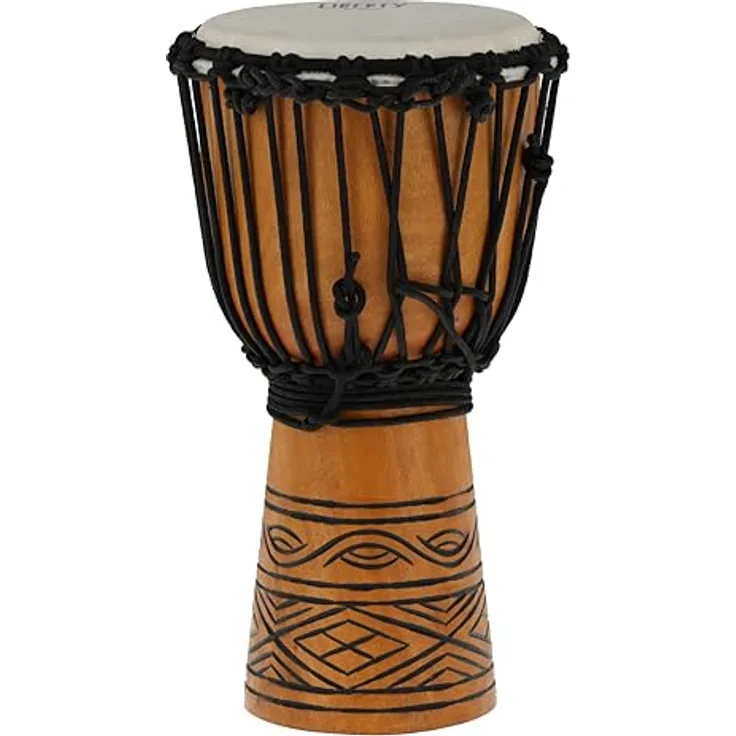 Gewa 8" Liberty Urban Djembe, verzierter Mahagonikorpus mit Ziegenfell, Schnurspannung, Höhe 50 cm