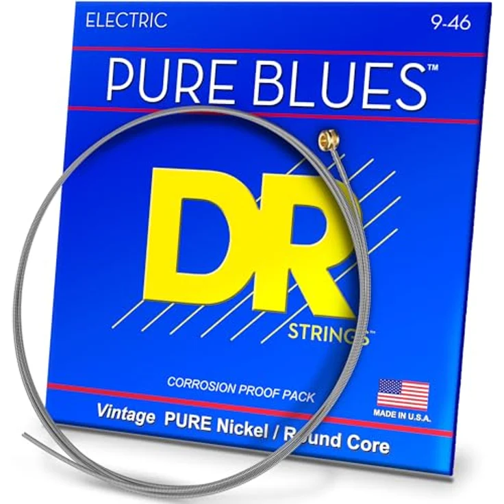 DR Strings Pure Blues PHR-9/46, E-Gitarren-Saiten mit reiner Nickel-Windung, Round Core, 009"-046, Made in U.S.A. – Bild 1