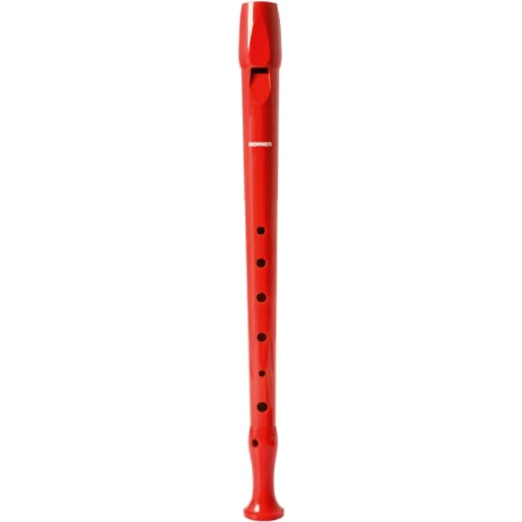 Hohner Blockflöte Melody Line, C-Sopran, einteilig aus Kunststoff, rot mit Wischerstab – Bild 1