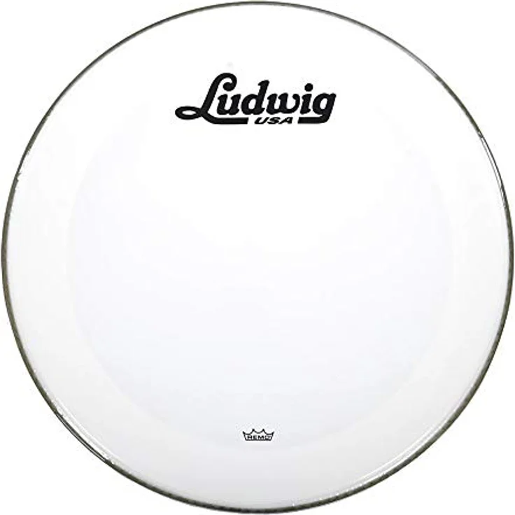 Ludwig 22" Bass Drum Head, Vintage Script Logo, Resonanzfell Powerstroke 3, Smooth White – Bild 2