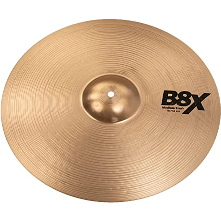 Sabian 18" B8X Medium Crash, Schlagzeugbecken aus B8 Bronze mit gehämmerter Glocke, natural Finish, warmer und komplexer Sound – Bild 1