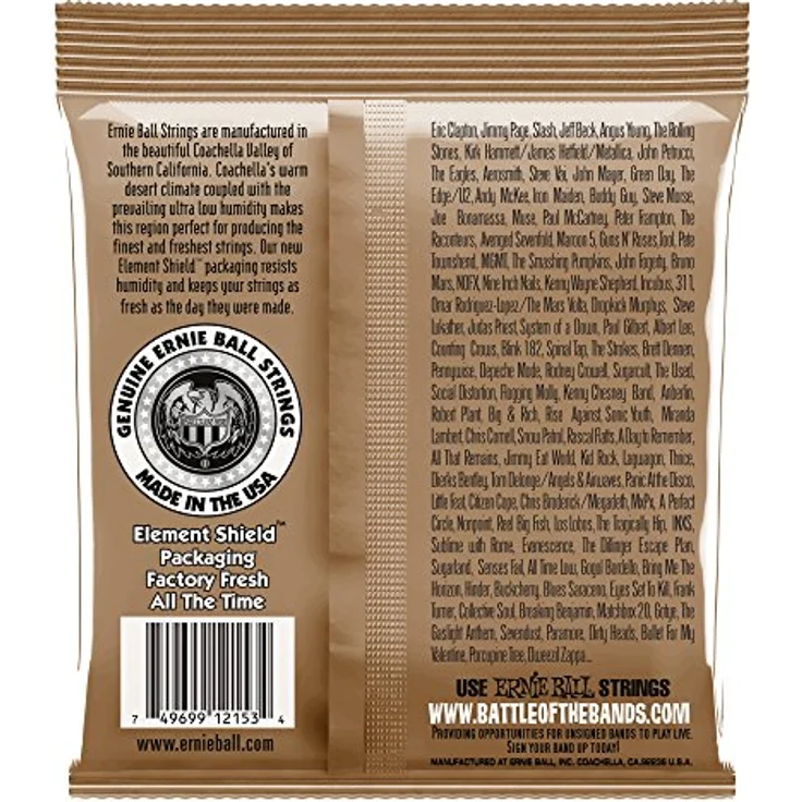 Ernie Ball Earthwood Light, Akustik-Gitarrensaiten für 12-Saiter, Phosphor-Bronze, Stärke 9–46, warmer Klang, hergestellt in den USA – Bild 3